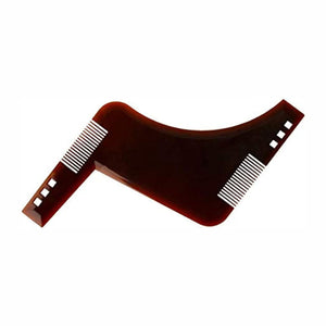 Brown beard brush with comb on a white background