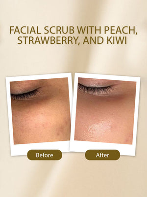 Facial Scrub with Peach, Strawberry, and Kiwi - Golden Girl Cosmetics