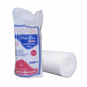 A packaged cotton roll with branding visible, typically used for makeup application and removal.