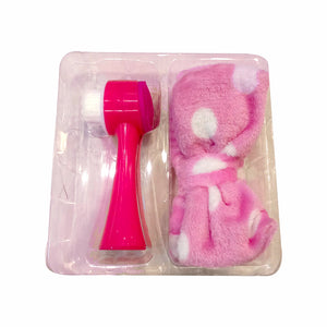 Dual action cleanser brush and headband set
