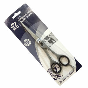 A pair of hair cutting scissors packaged on a card with 'MIC Professional Hairdresser' and 'Professional Solutions' branding.