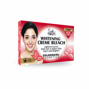 Box of Soft Touch Whitening Creme Bleach with a woman's face on the packaging.