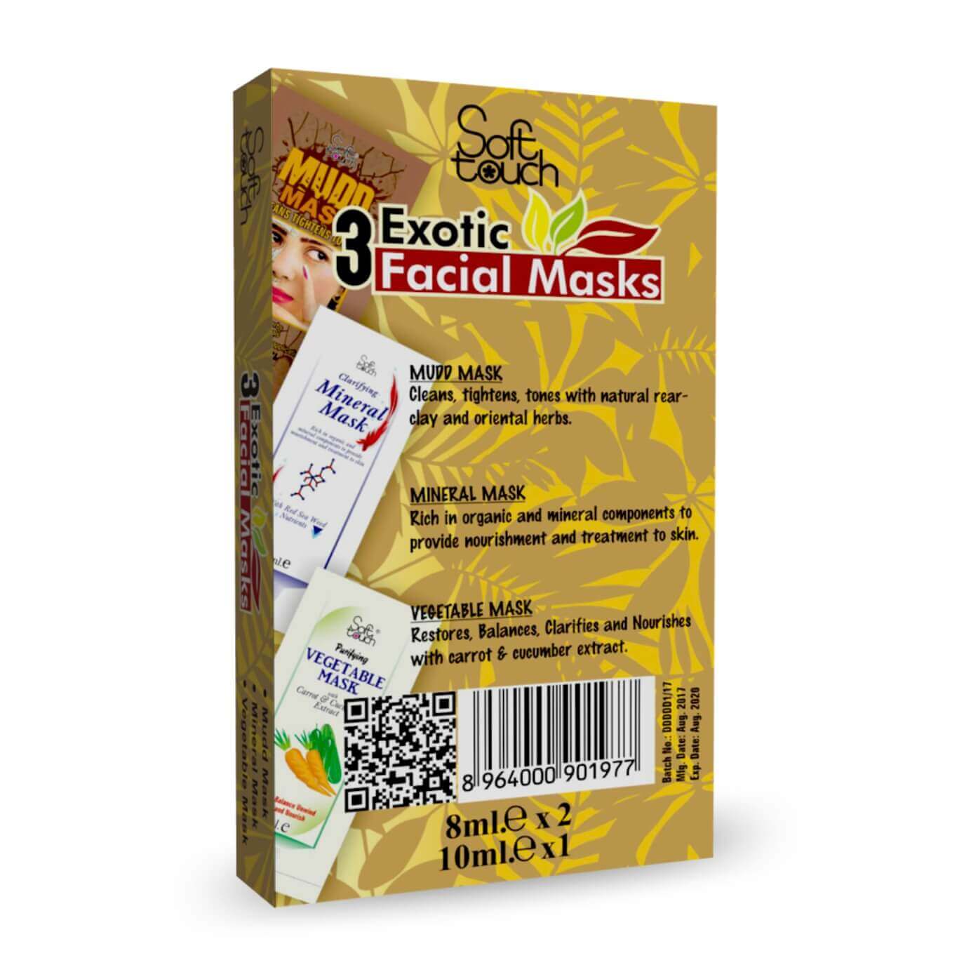 3 Exotic Facial Masks Sachet Kit