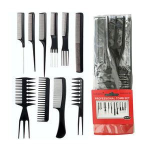 Professional Comb Set 10 Pcs - Golden Girl Cosmetics