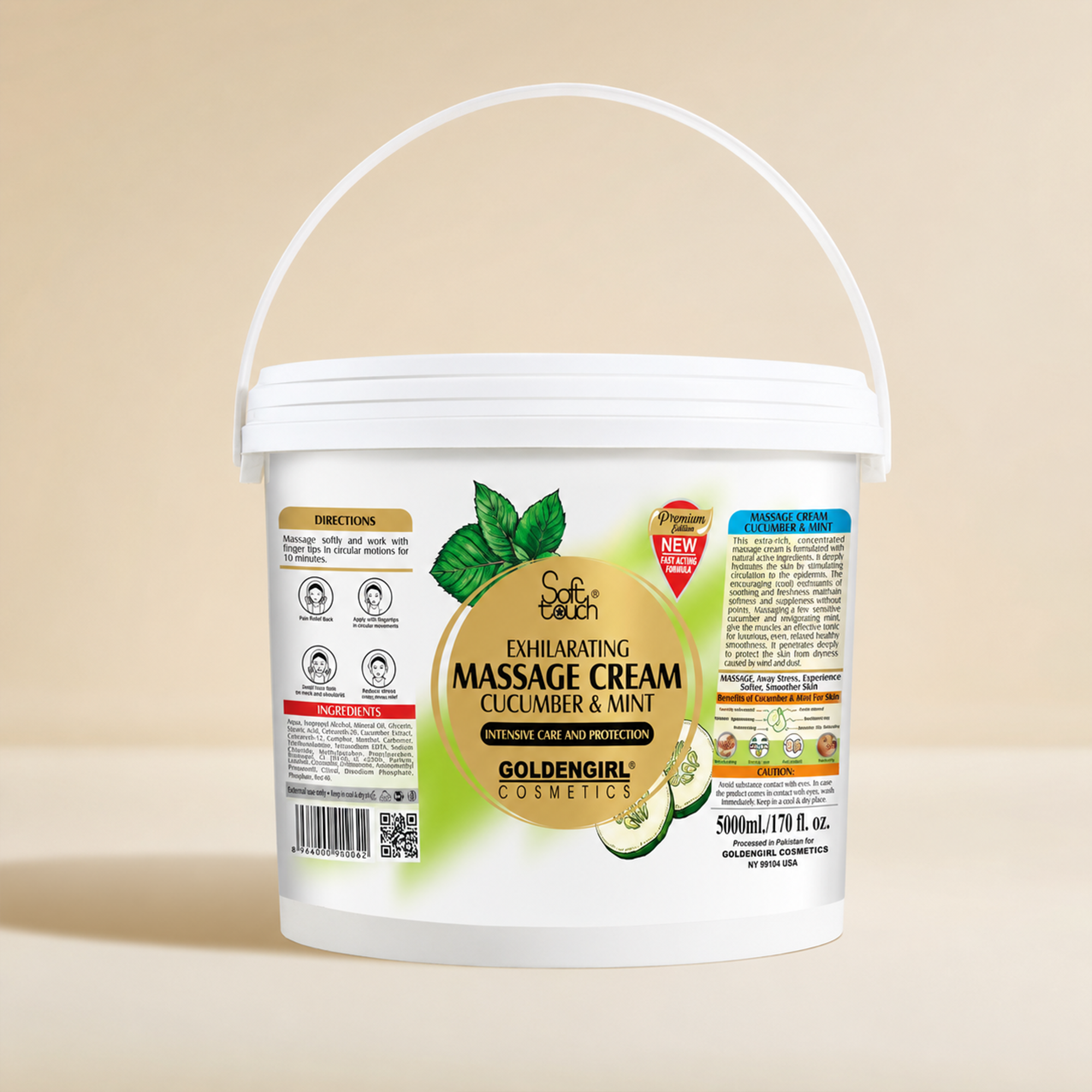 Massage Cream Cucumber & Mint - Golden Girl Cosmetics