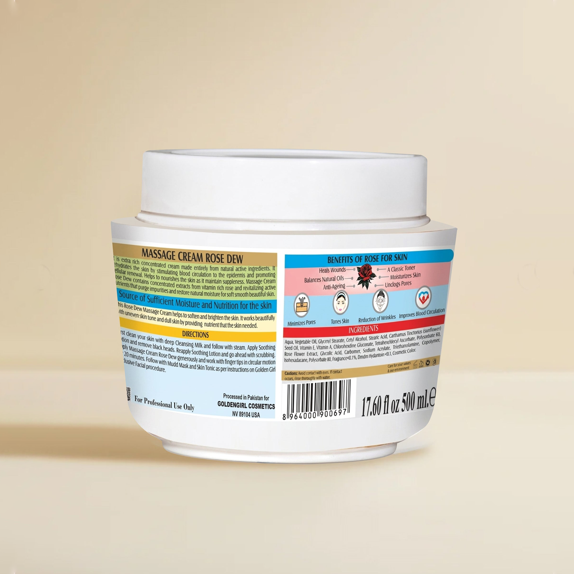 Massage Cream (Rose Dew) - Golden Girl Cosmetics