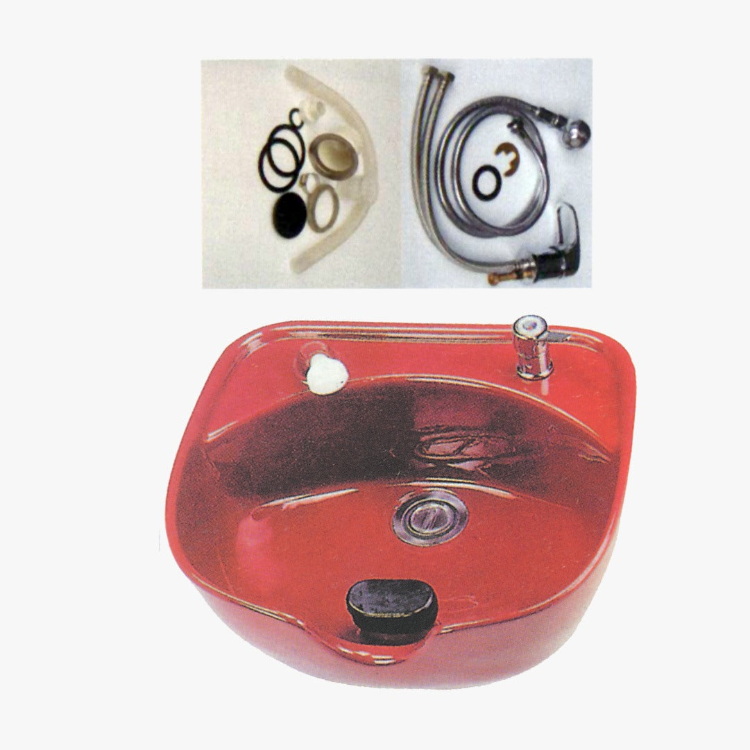 White ceramic shampoo basin GG‑408 with drainage for salon use.