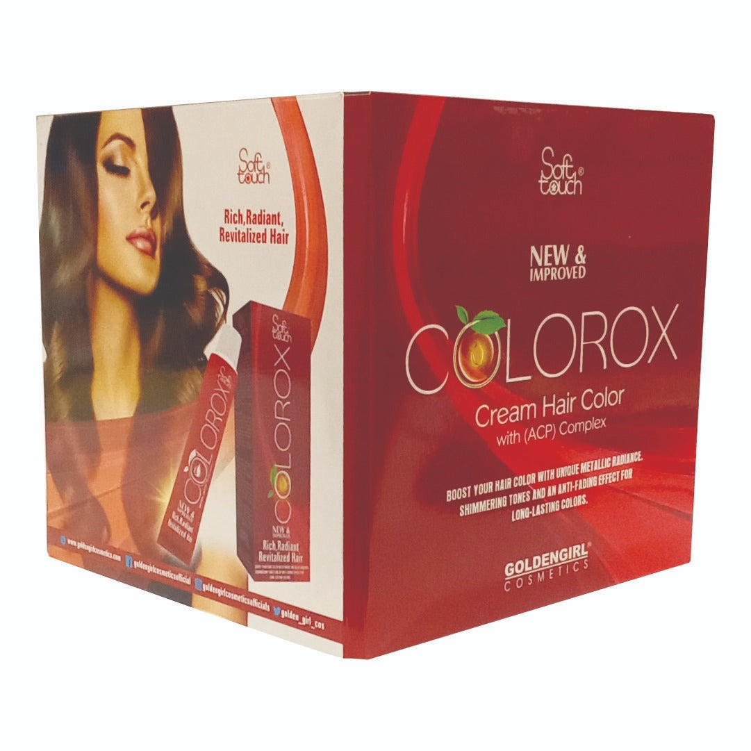 “Golden Girl Cosmetics hair color shade card book with multiple swatches and product codes.”