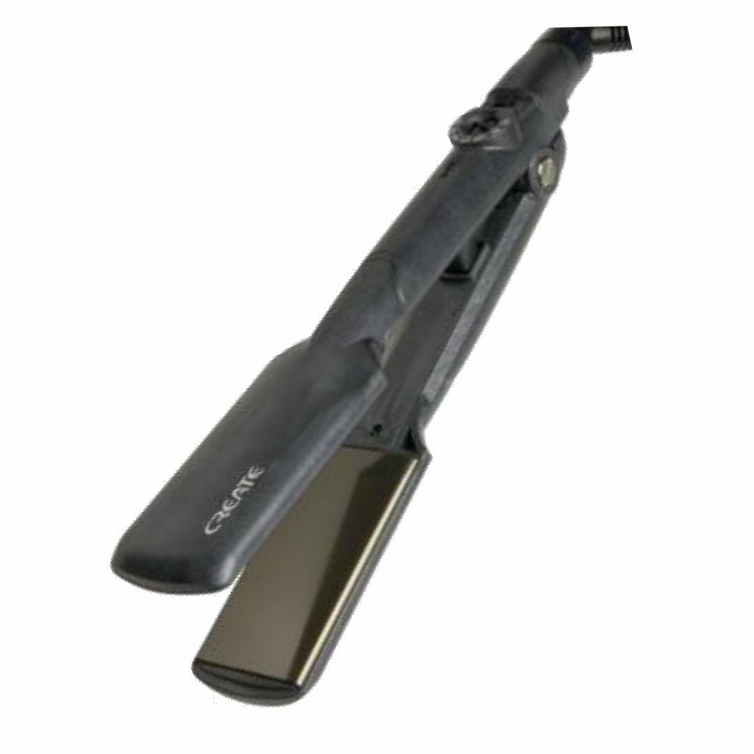 A black Gechan brand hair straightener, model GG-128, with a visible heat-resistant handle.