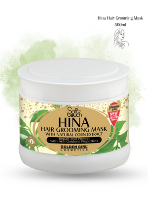 Hina Hair Grooming Mask jar with label on a white background