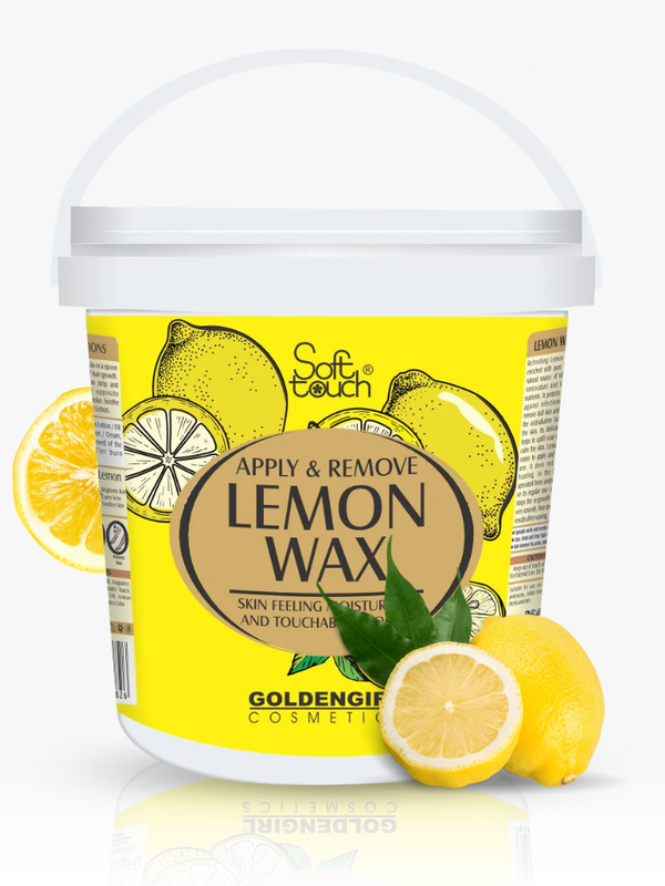 Lemon wax container with lemons on a white background
