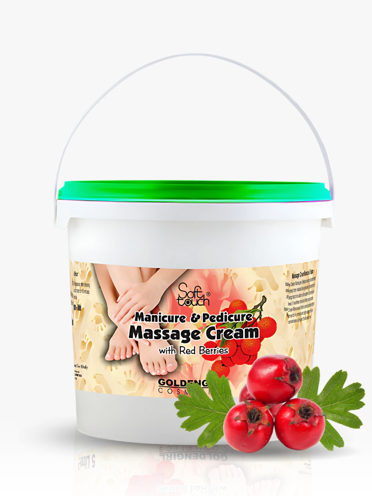 Container of Goldengirl Cosmetics Vegetable Mask with red berries on a white background
