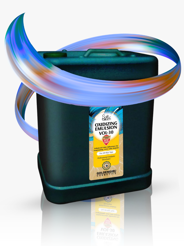 Black container with a colorful LED light strip on a white background