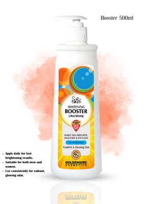 White bottle of Goldenlure Whitening Booster on a white background