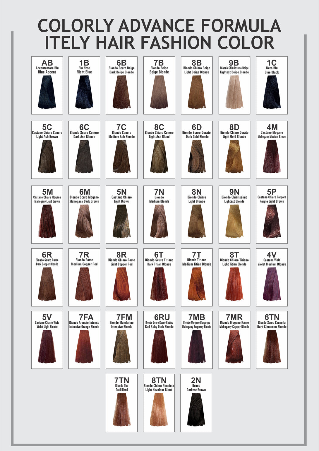 Hair Color Shade Card
