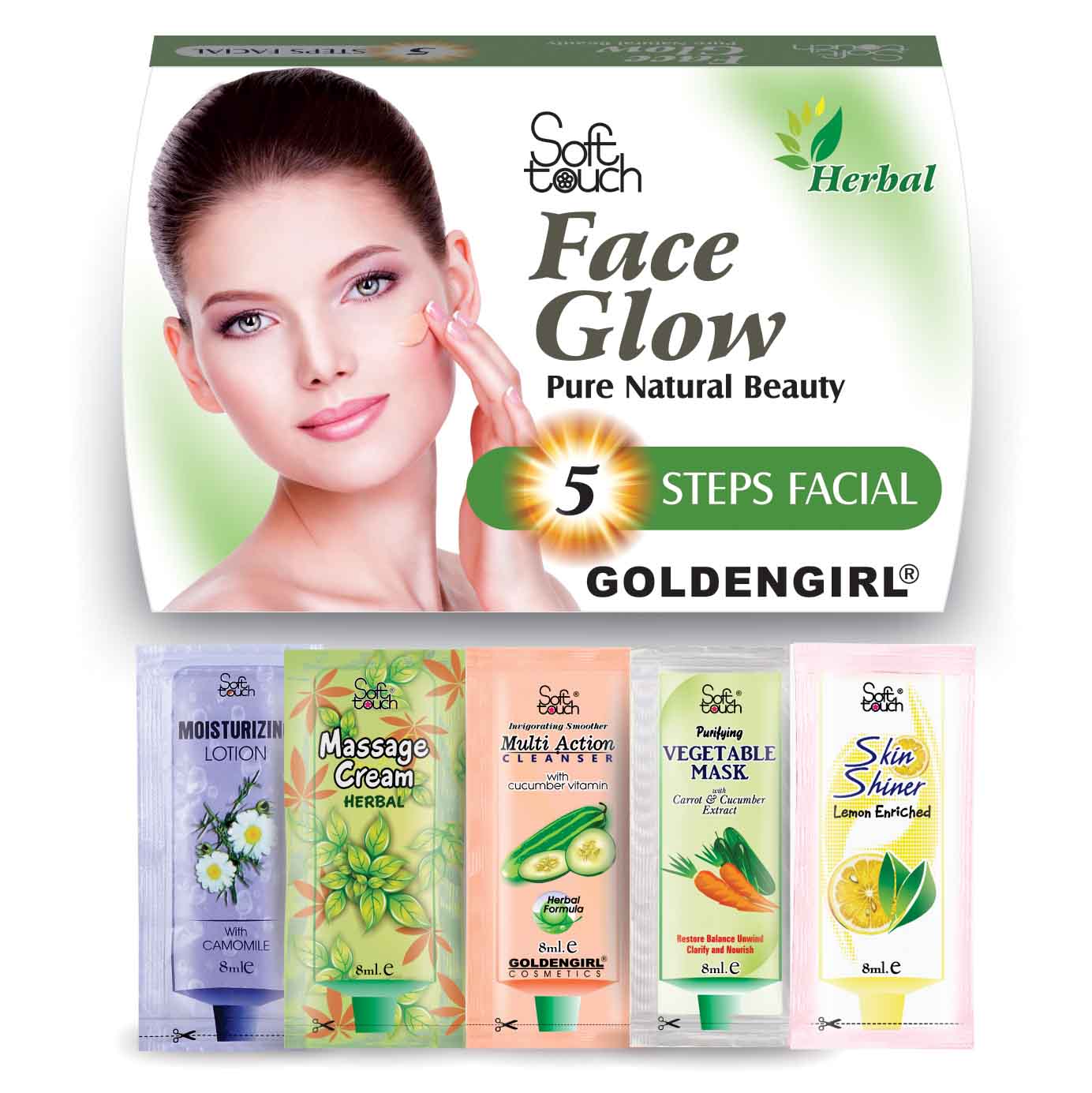 Soft Touch Face Glow Sachet Kit – Golden Girl Cosmetics
