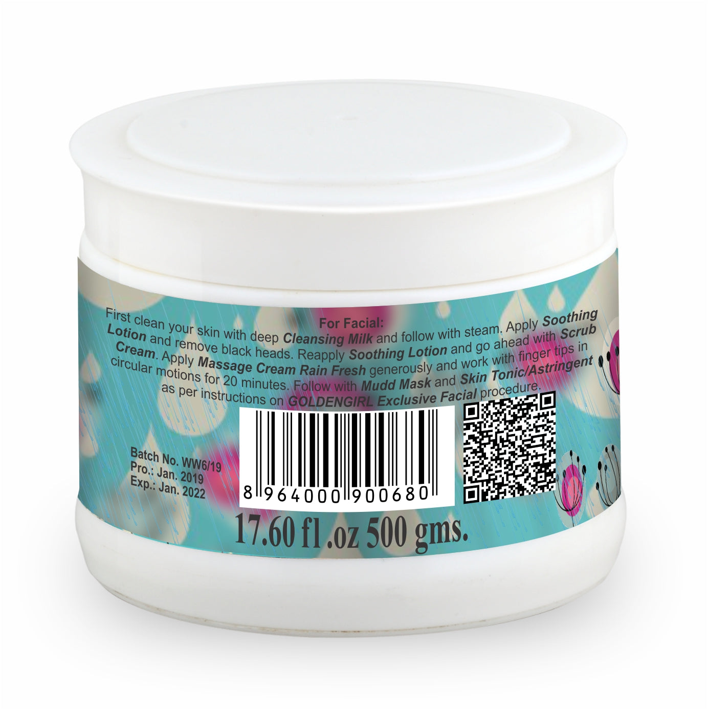 Massage Cream (Rain Fresh) 500ml - Golden Girl Cosmetics