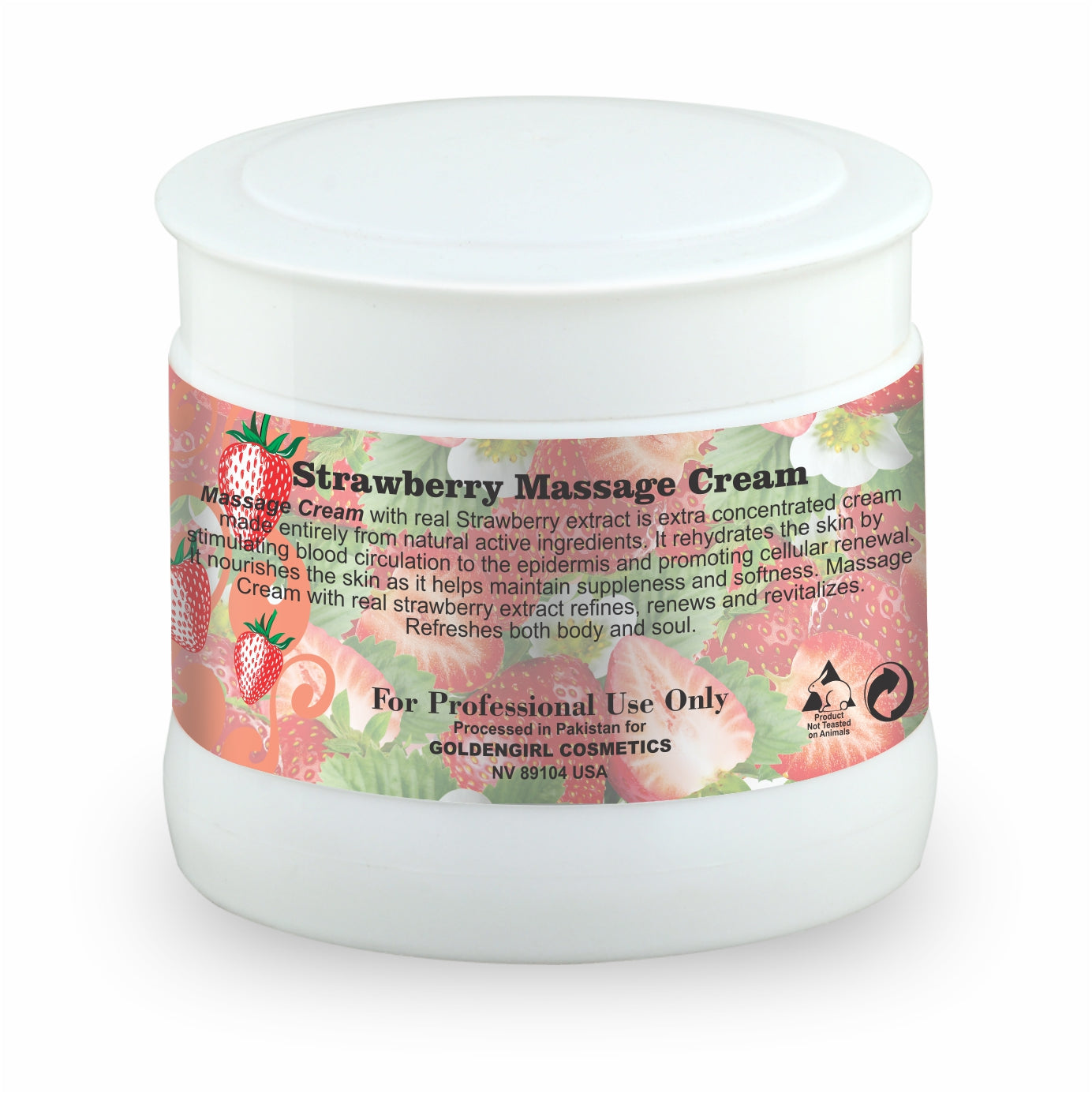 Massage Cream Strawberry 300ml - Golden Girl Cosmetics